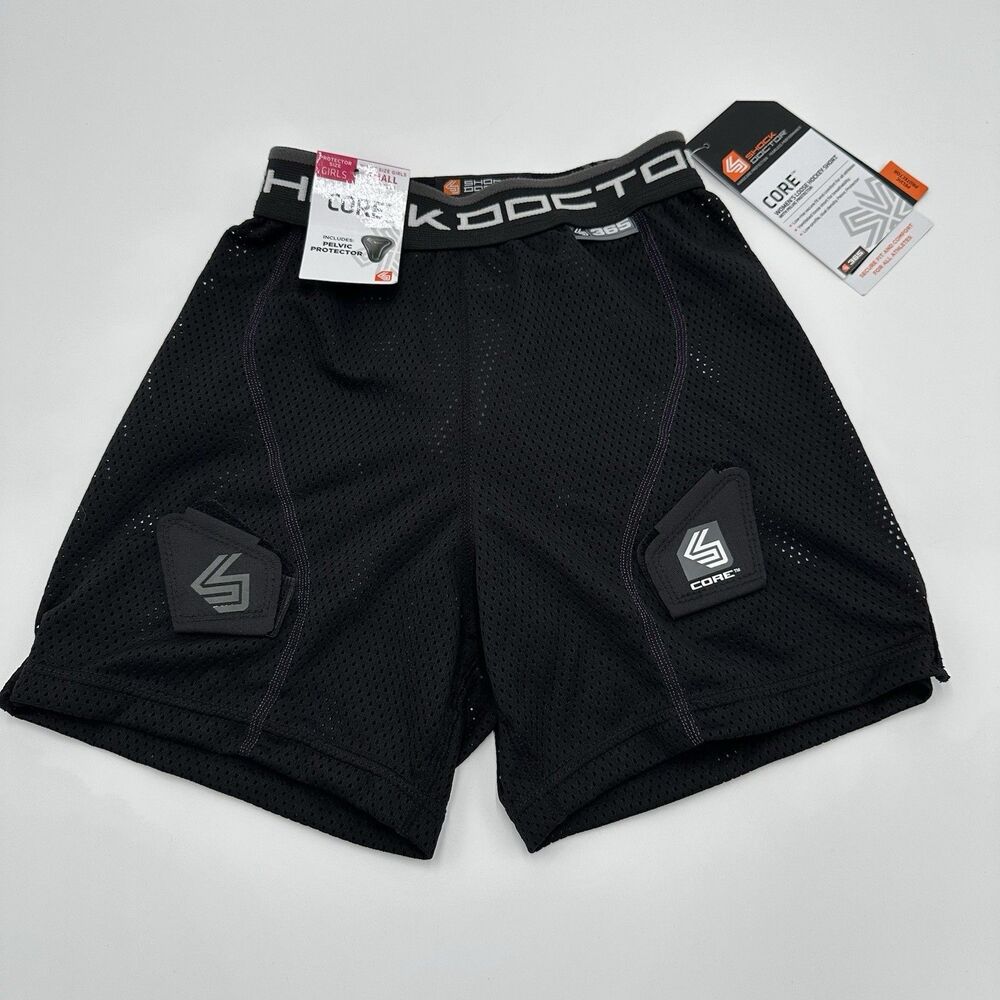Shock Doctor Core Girls S 20-22" Youth Loose Hockey Shorts Pelvic Protector New